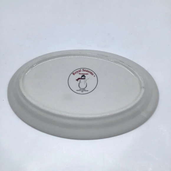 Royal Seasons Christmas Snowmen Gravy Boat Underplate Relish and Serving Platter - Picture 4 of 15